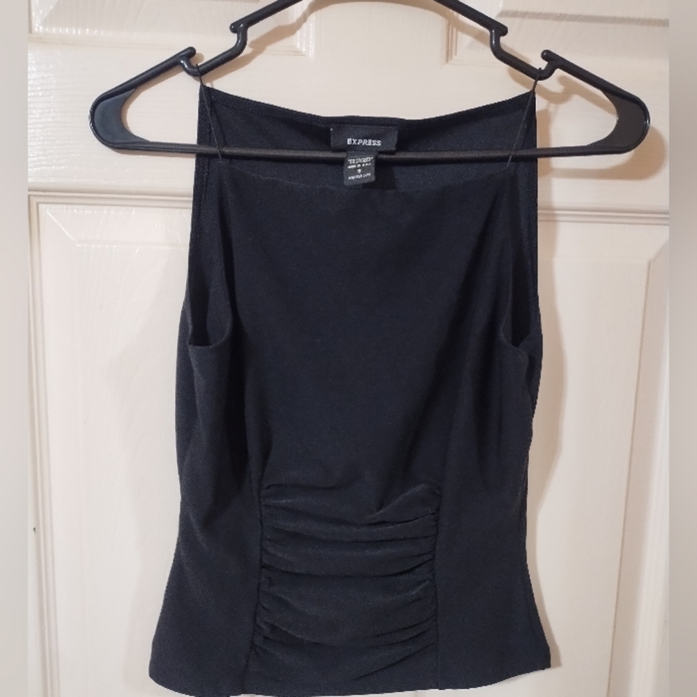 Express Black Ruched Tank Top